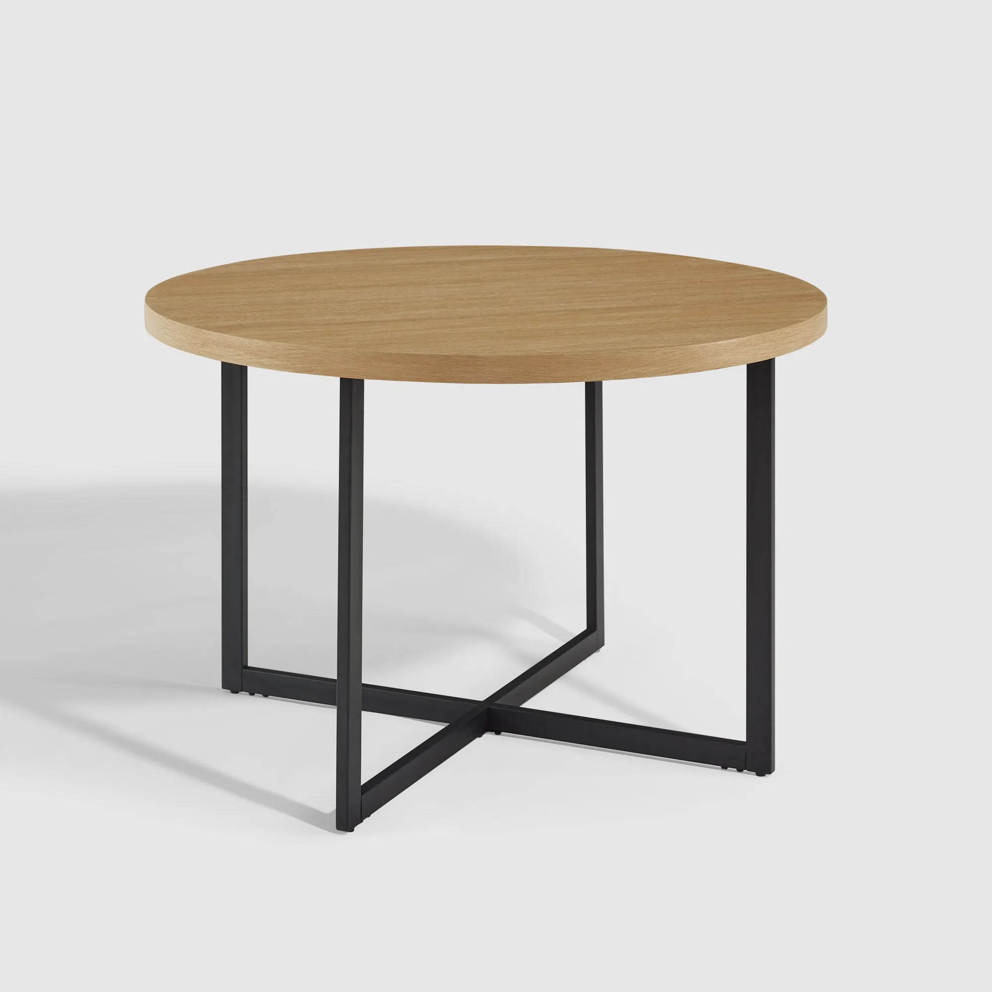 42" Metal and Wood Modern Round Dining Table – Stylish, Space-Saving Design for Cozy Gatherings