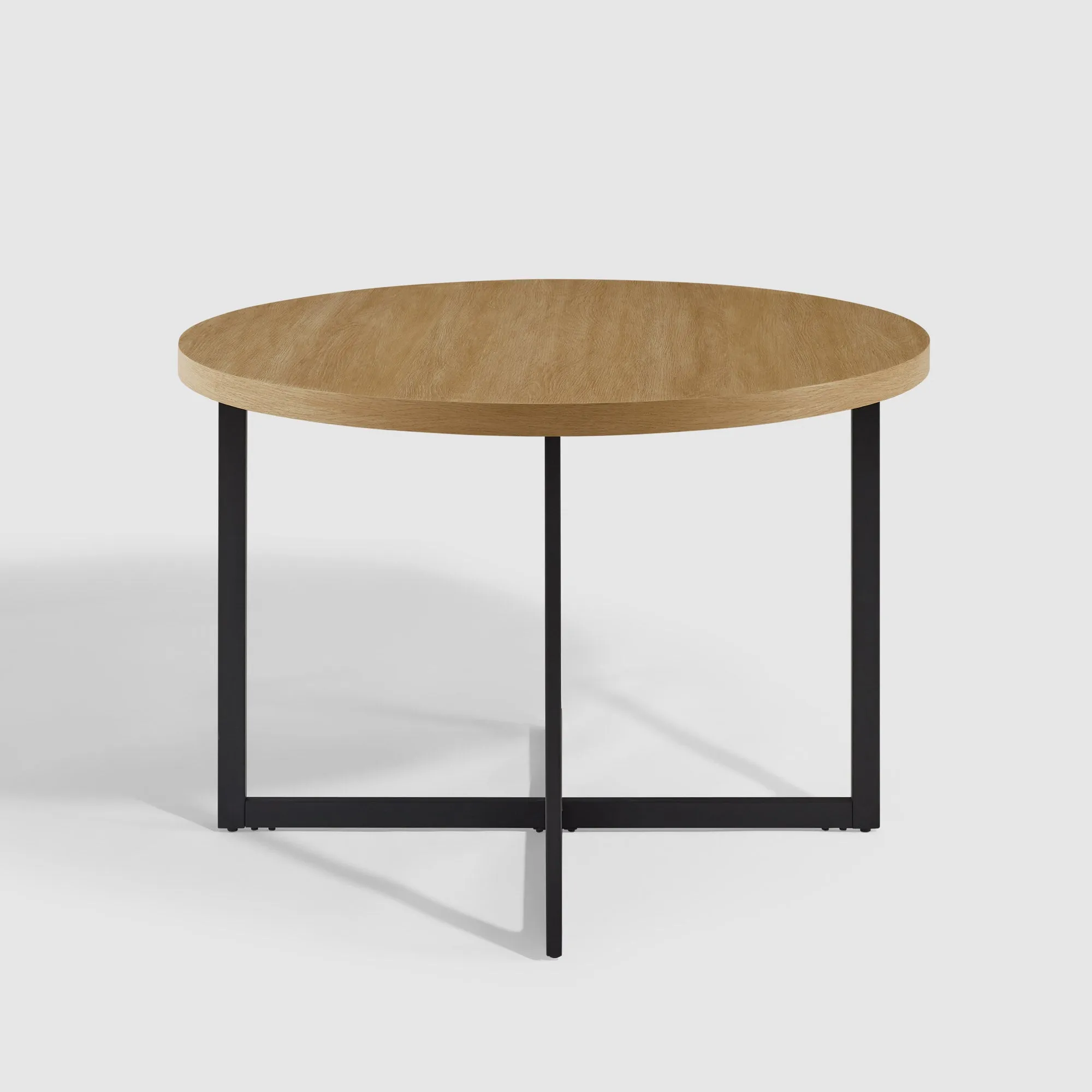 42" Metal and Wood Modern Round Dining Table – Stylish, Space-Saving Design for Cozy Gatherings