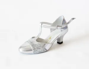 American Classic (Celebrity), Linda, Silver Leather with Glitter, 1.5” Classic Heel