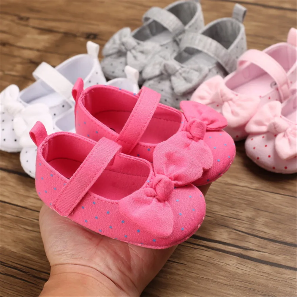 Baby Girls Bow Polka Dot Flats Kids Wholesale Shoes