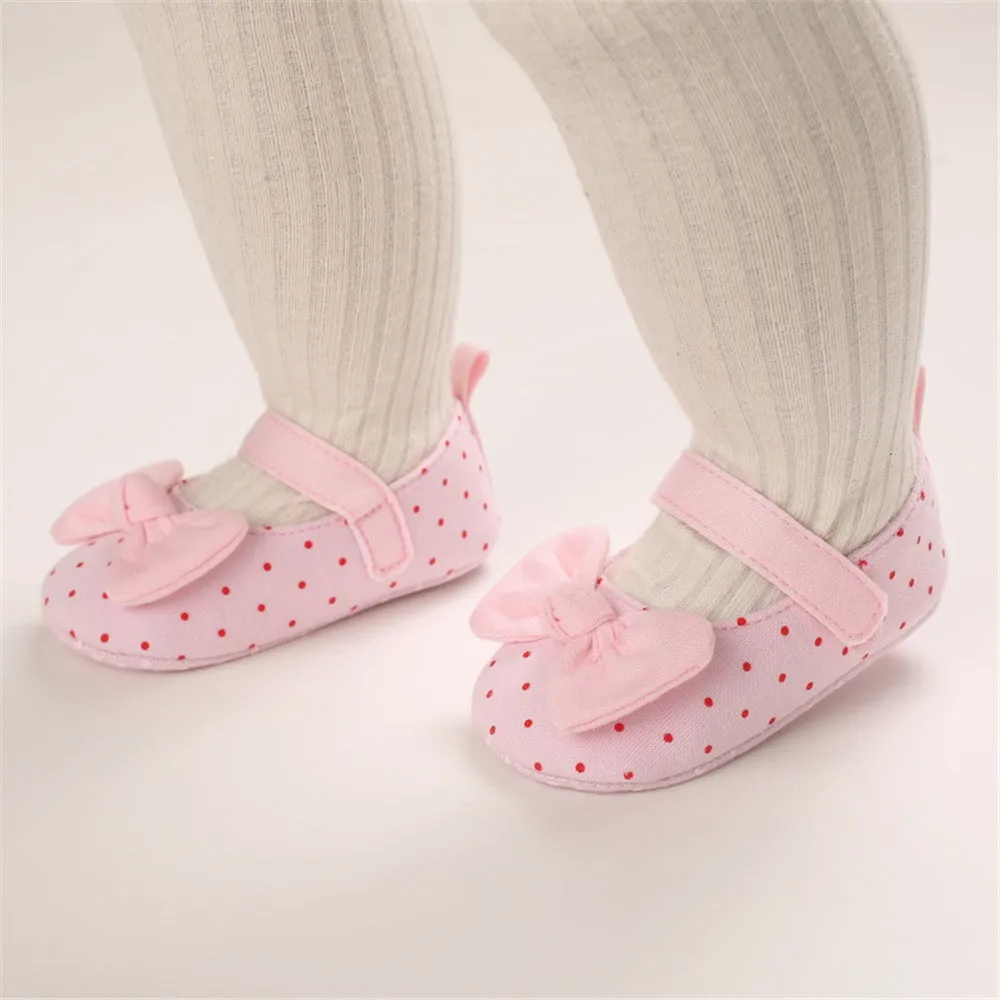 Baby Girls Bow Polka Dot Flats Kids Wholesale Shoes