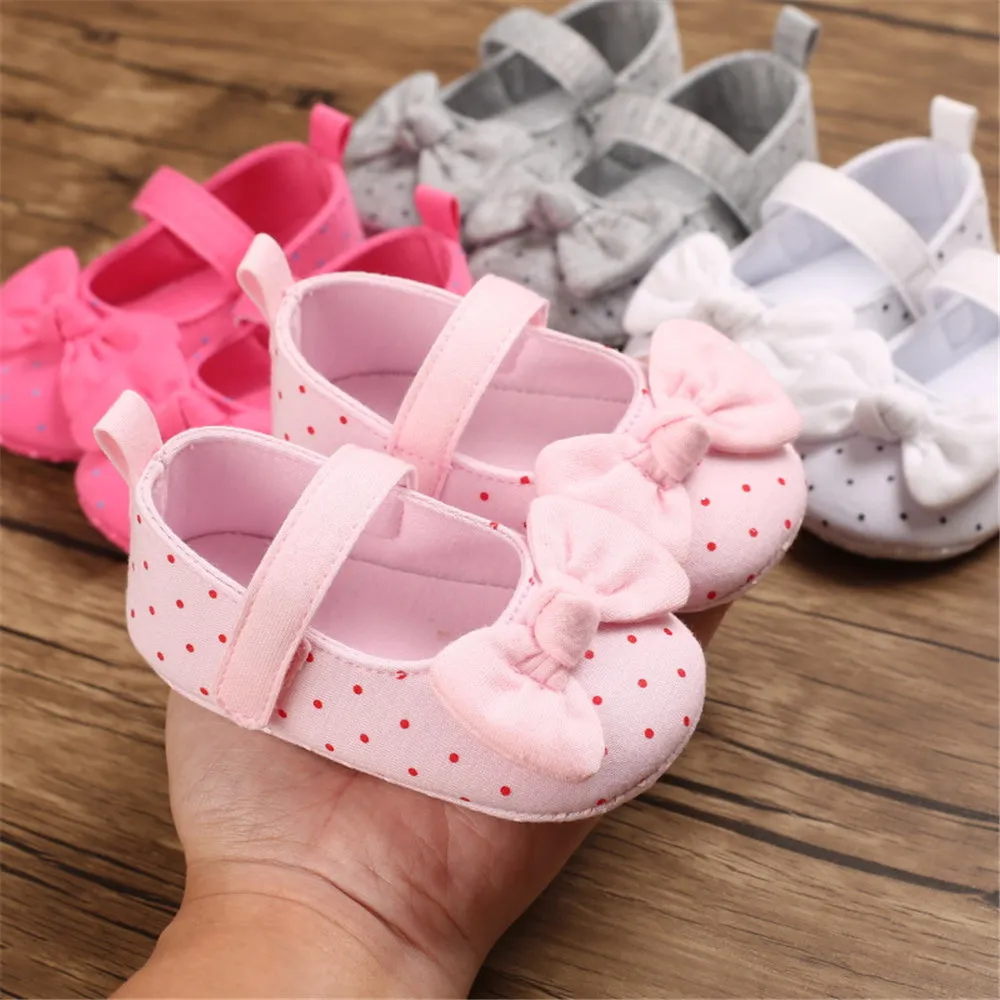 Baby Girls Bow Polka Dot Flats Kids Wholesale Shoes