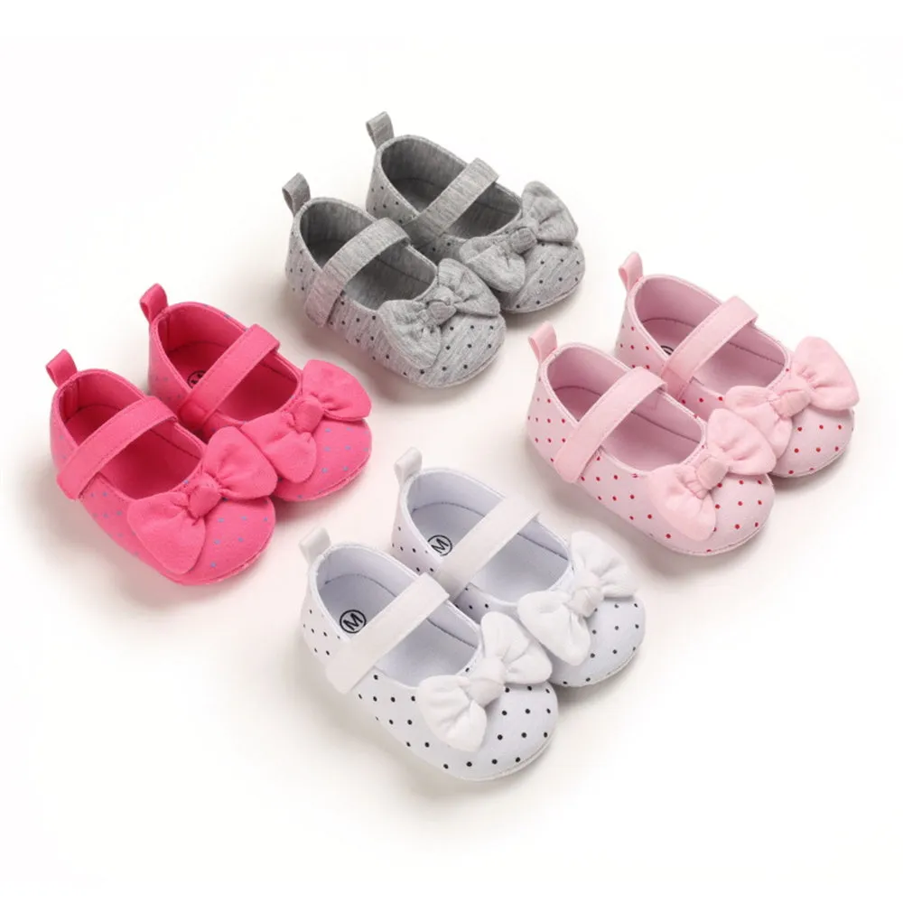 Baby Girls Bow Polka Dot Flats Kids Wholesale Shoes