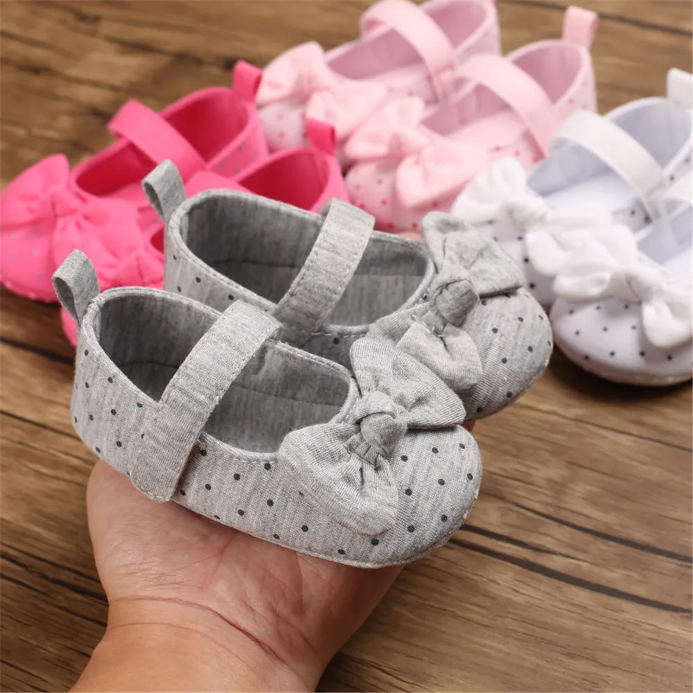 Baby Girls Bow Polka Dot Flats Kids Wholesale Shoes