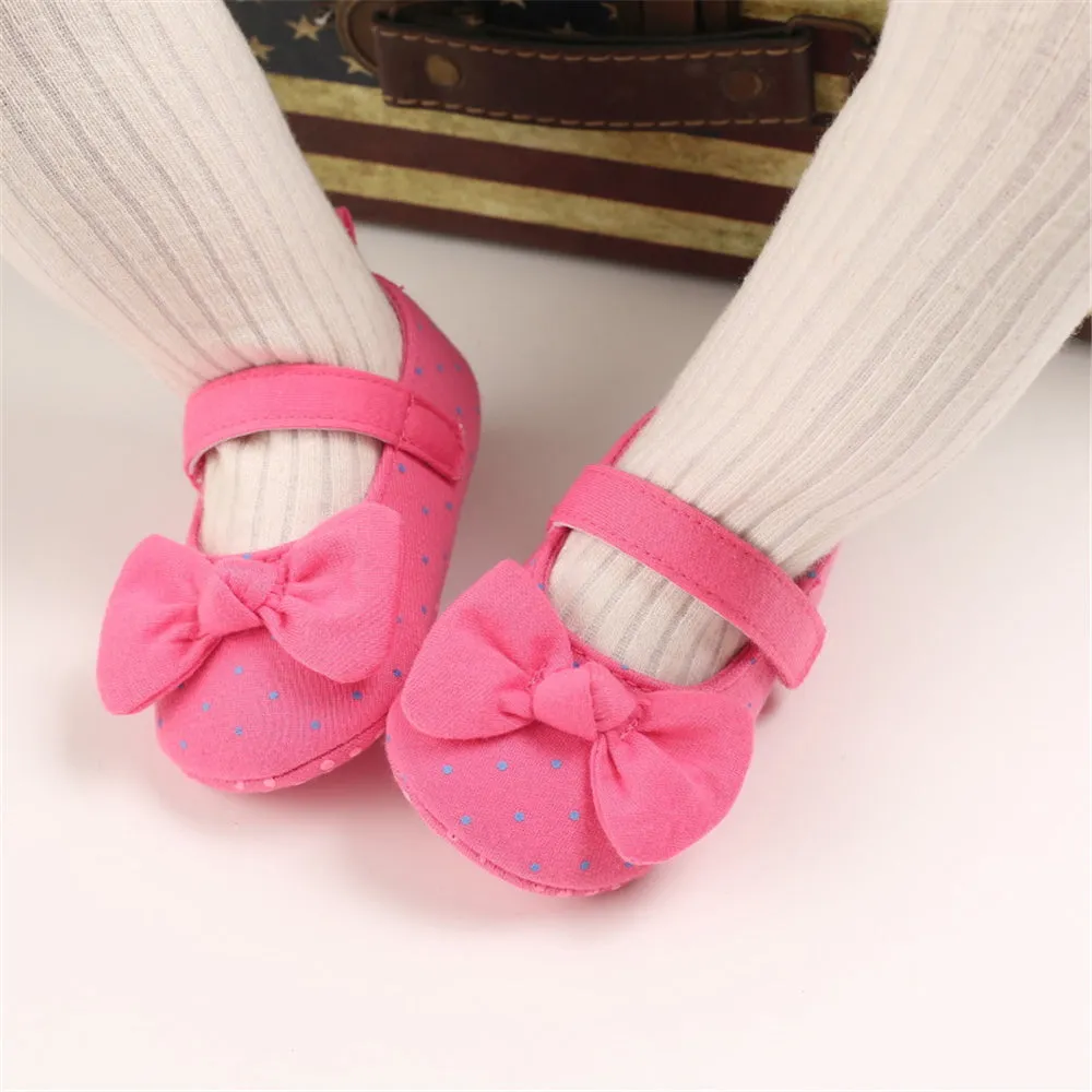 Baby Girls Bow Polka Dot Flats Kids Wholesale Shoes