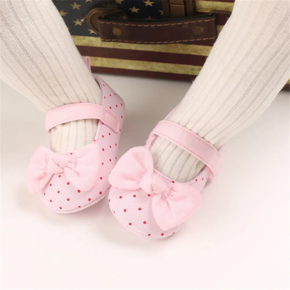 Baby Girls Bow Polka Dot Flats Kids Wholesale Shoes