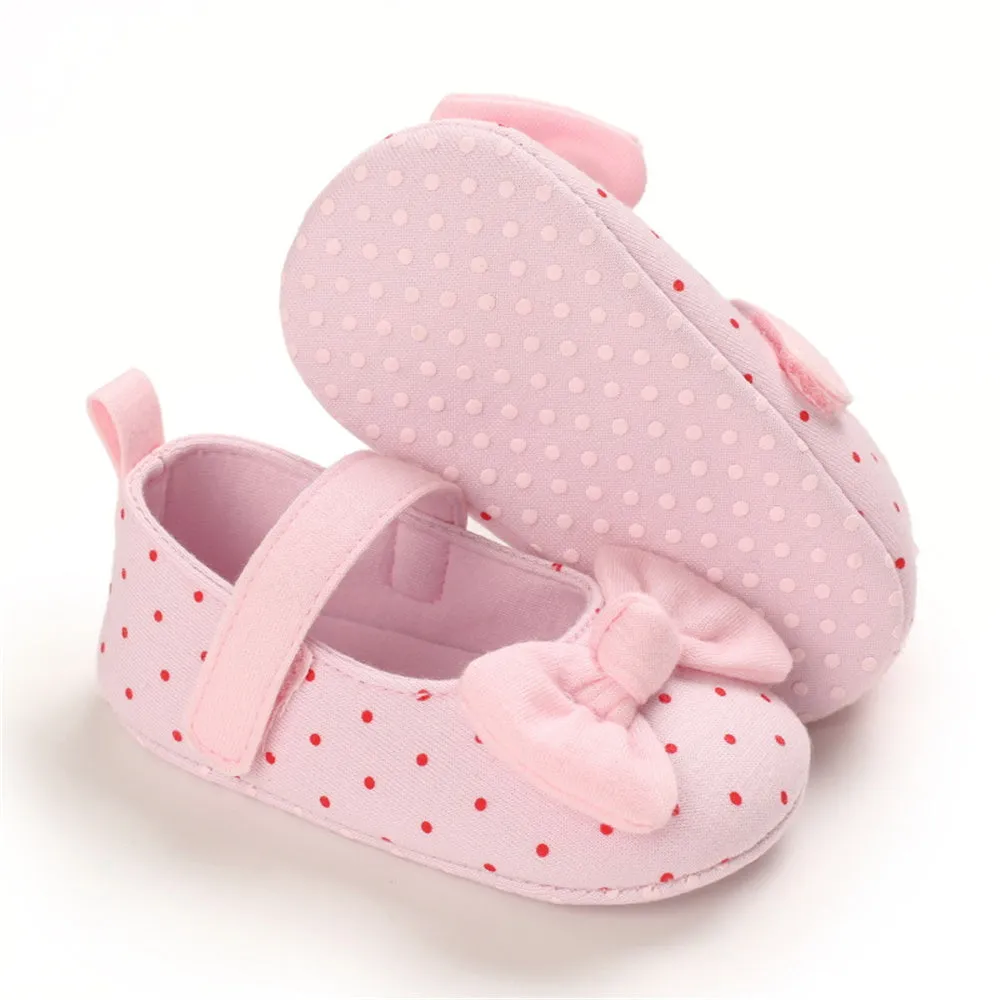 Baby Girls Bow Polka Dot Flats Kids Wholesale Shoes