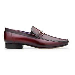 Belvedere Bruno in Dark Burgundy Genuine Ostrich Leg and Italian Calf Loafers