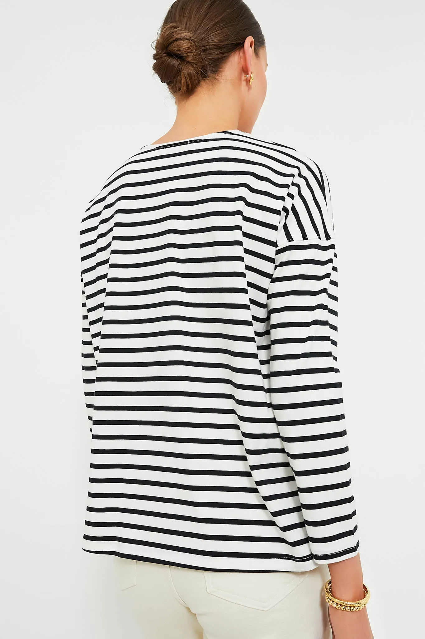 Black and White Stripe Kayne Tee