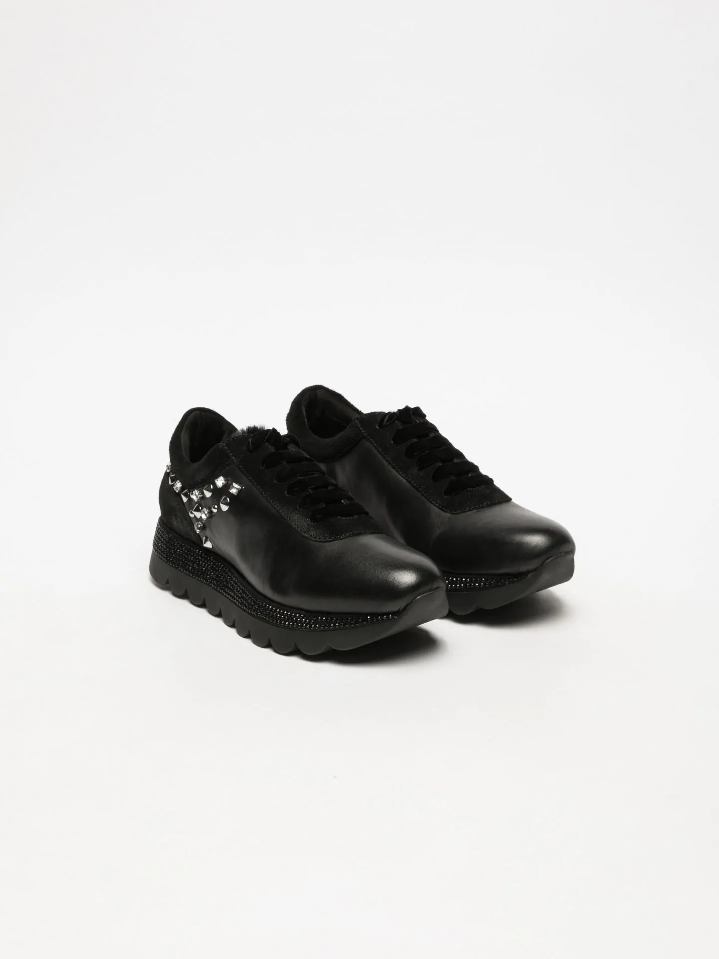 Black Appliqués Trainers