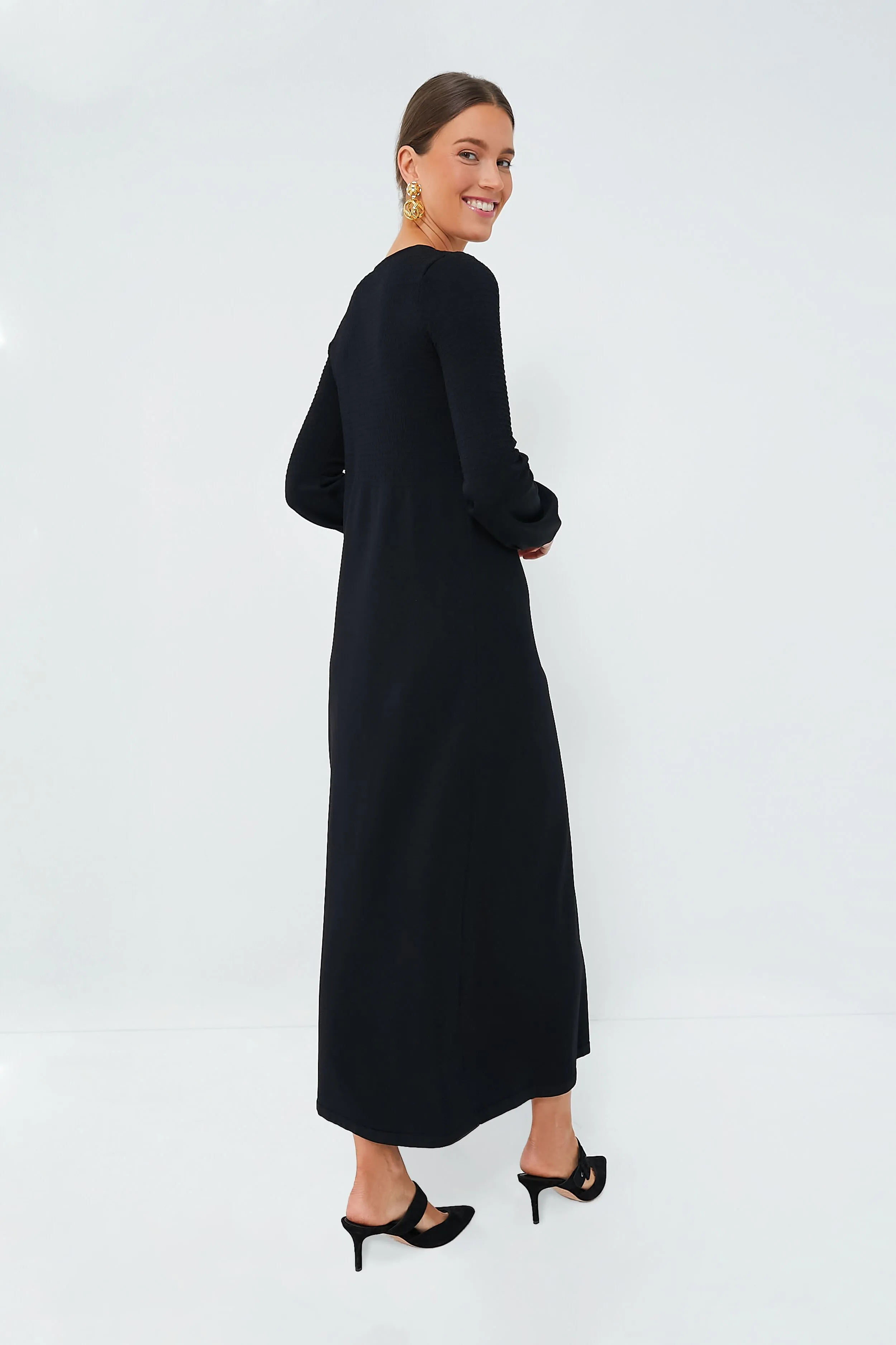 Black Double Knit Lennox Dress