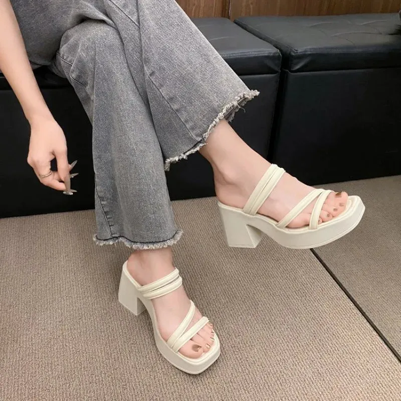 Elenora Square Heels Sandals