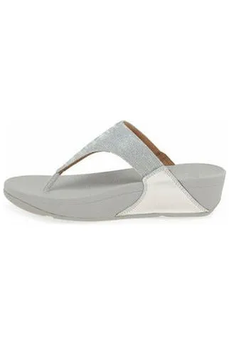 FitFlop Lulu Glitz Toe-Post in Silver