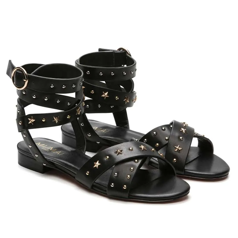 Gordon II | Flat leather studded sandal