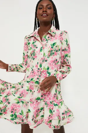 Gossamer Pink Hydrangea Callahan Shirt Dress