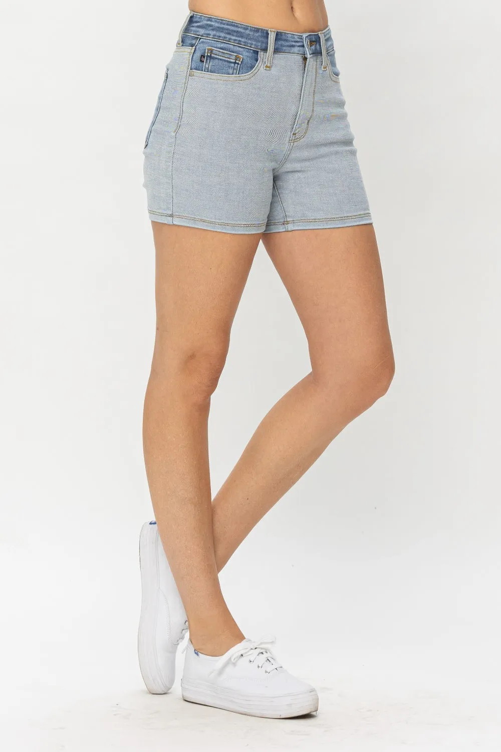 Judy Blue Full Size Color Block Denim Shorts