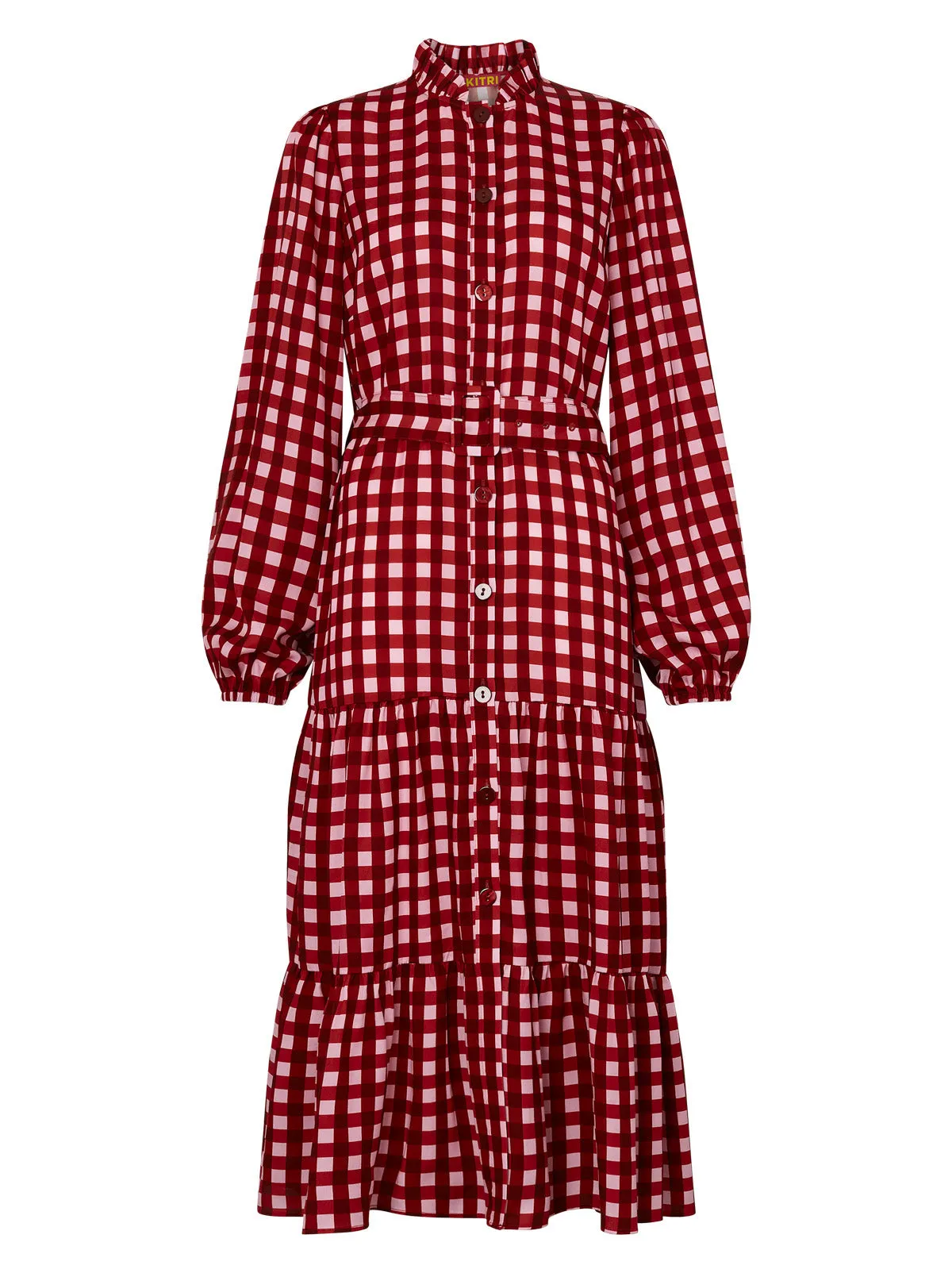 Lori Pink Check Midi Dress