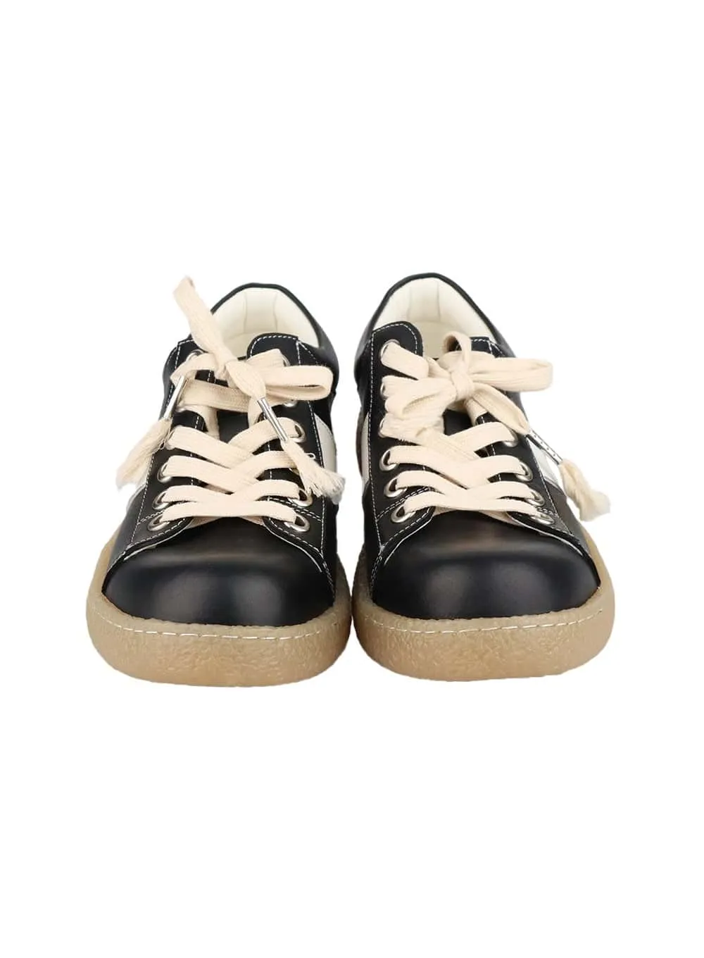 Men's Faux Leather Stitched Sneakers IY410