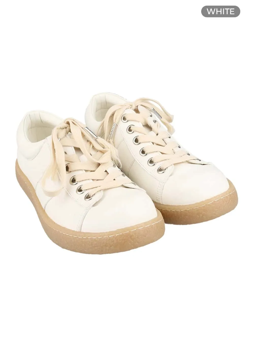 Men's Faux Leather Stitched Sneakers IY410