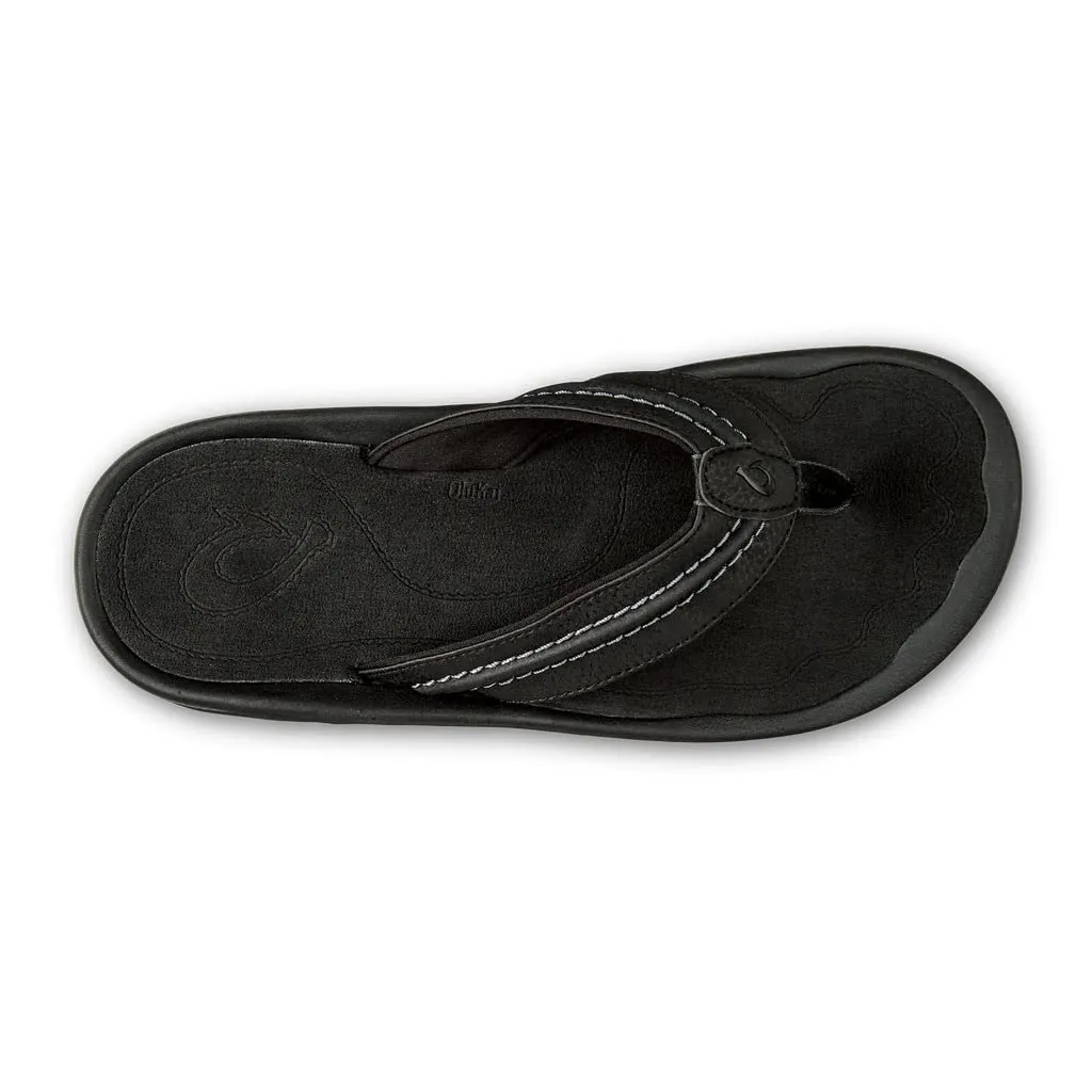 Men's Shoes OluKai HOKUA Water Resistant Flip Flop Sandals 10161-4042 BLACK