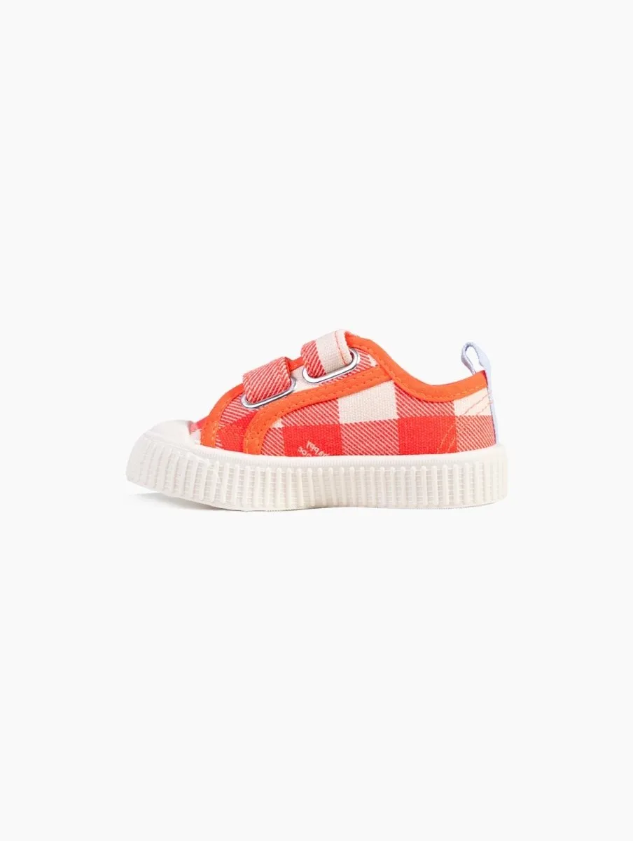 Orange Grid Canvas Shoes