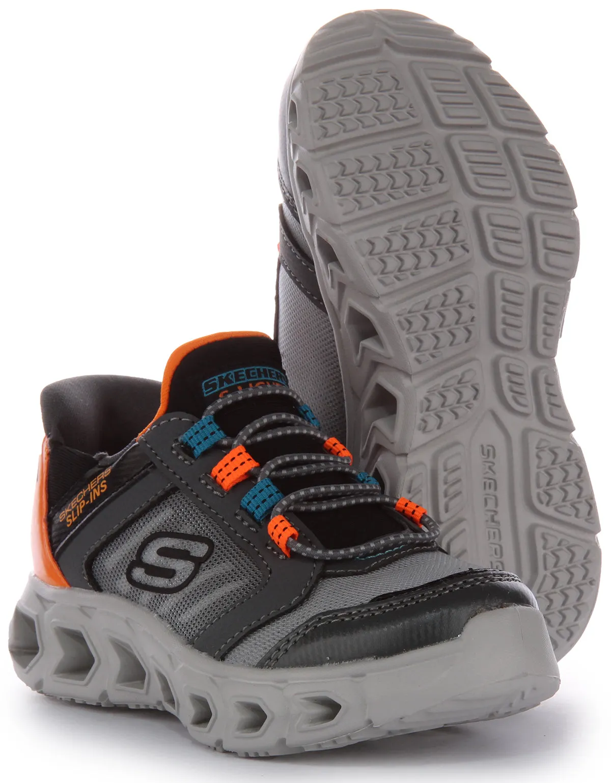 Skechers Hypno-Flash 2.0 In Charcoal For Kids