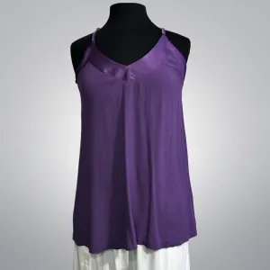 Sleeveless Top With Satin V-Neck