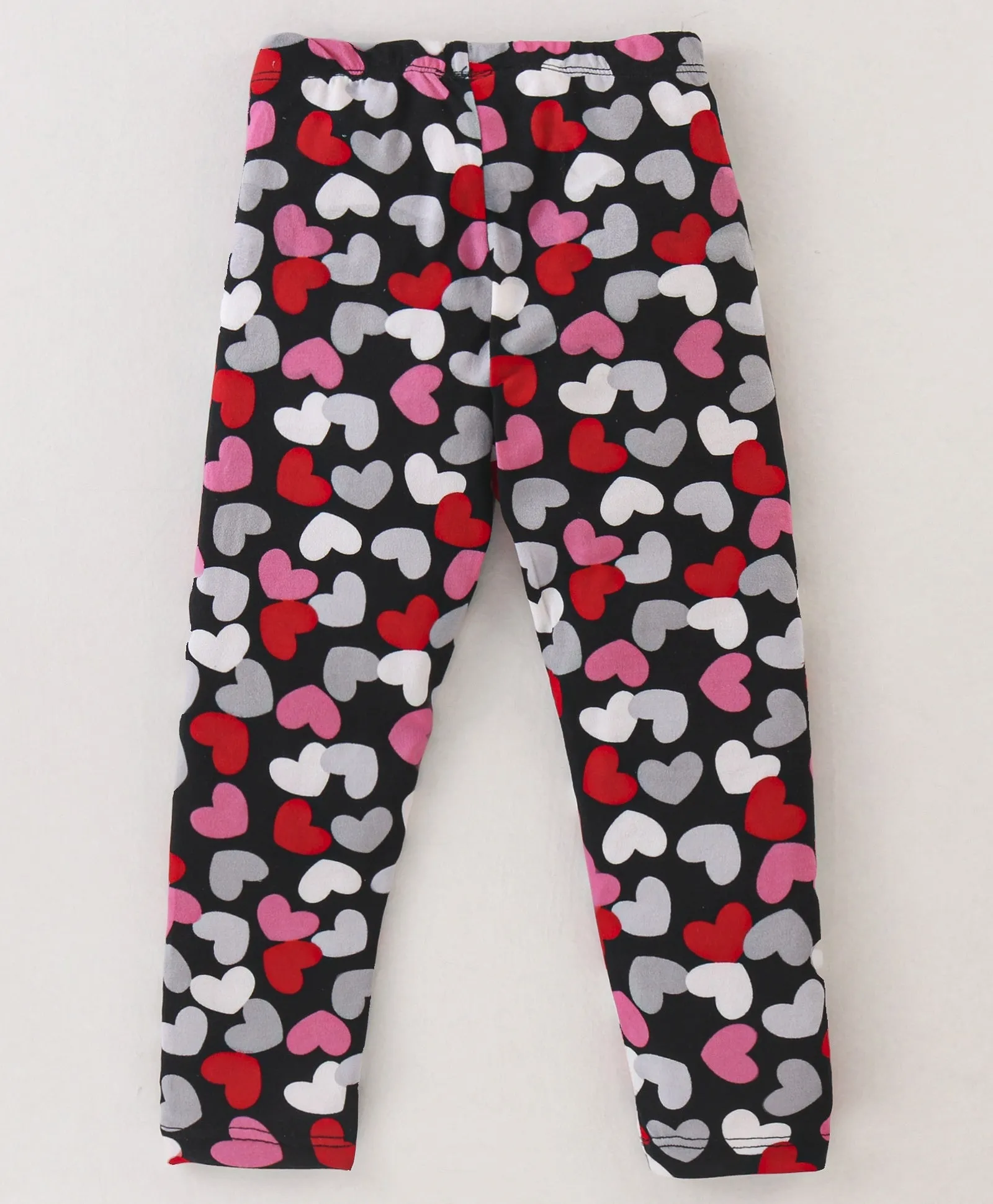 Solid Frilled Top Hearts Leggings Set