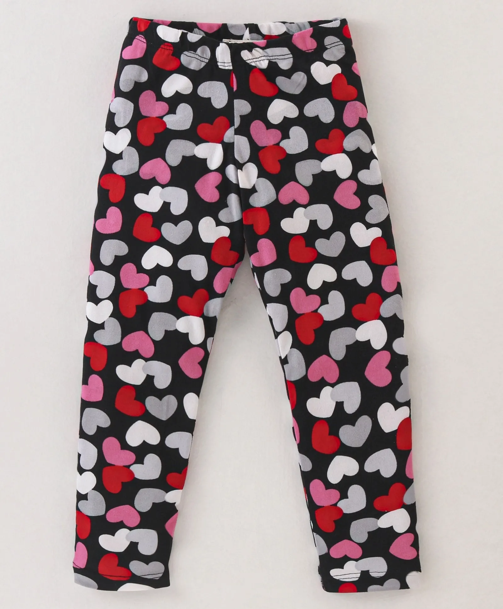 Solid Frilled Top Hearts Leggings Set