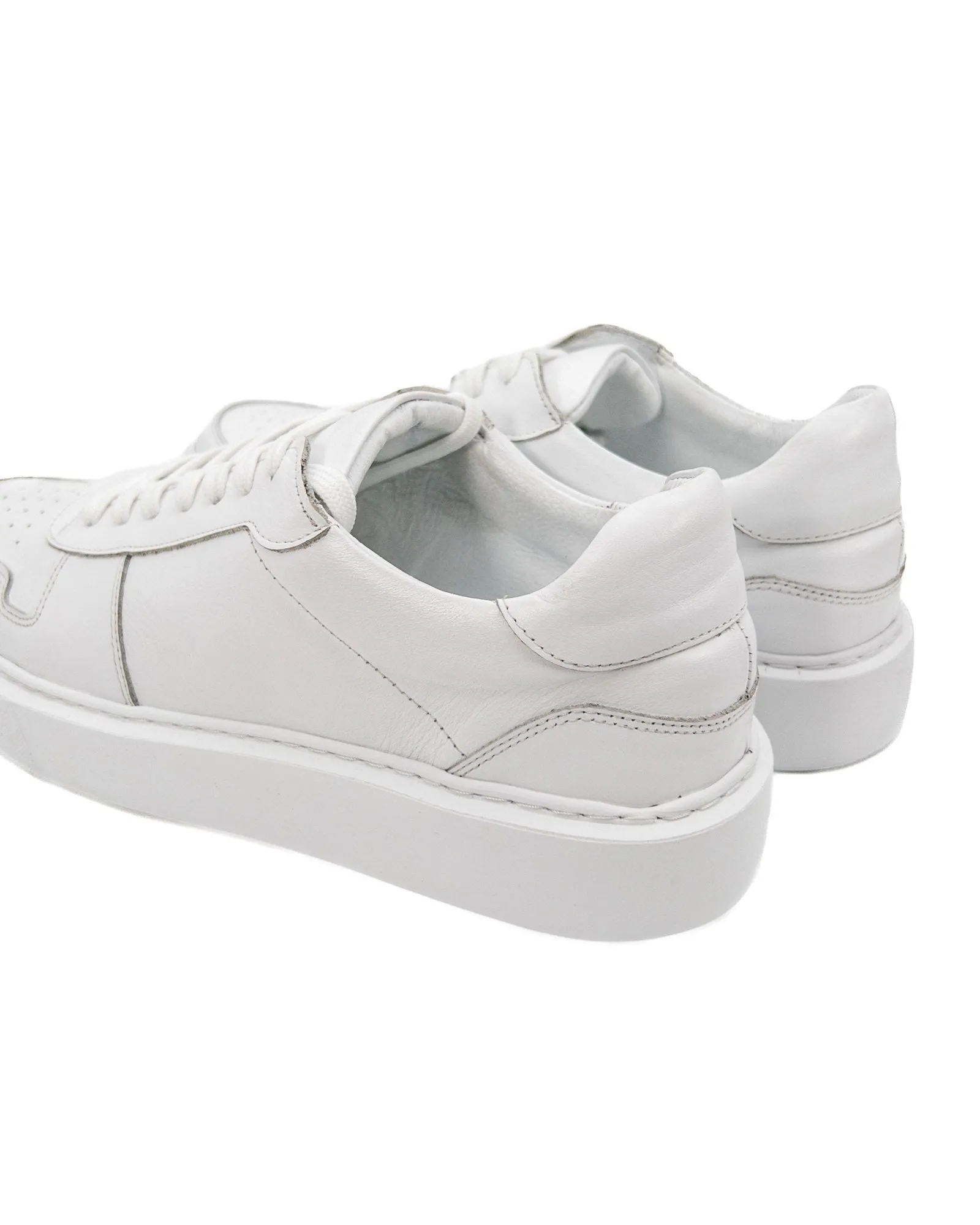 T-Rush White Genuine Leather Sneaker for Men