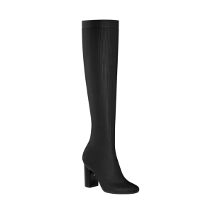 The Joanna Knee High Boot - Coal Knit 4 Block