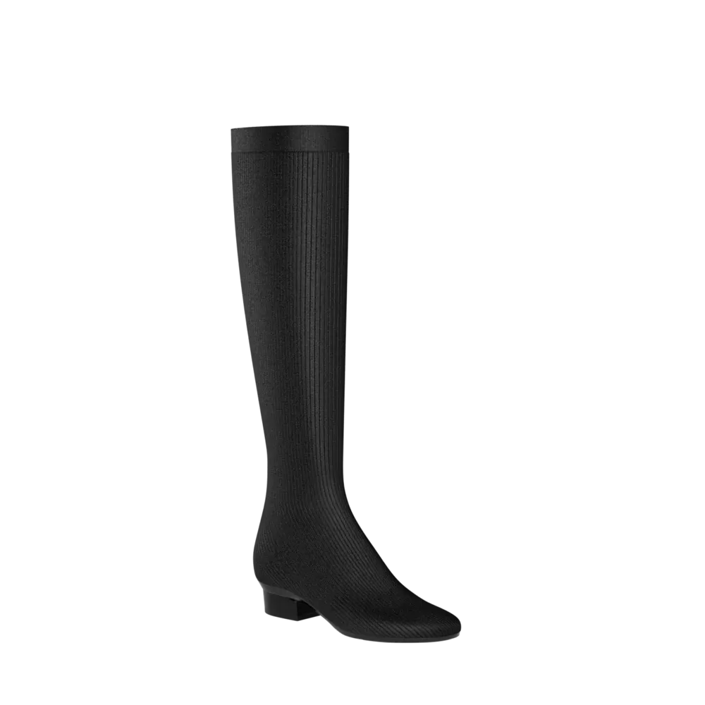 The Joanna Knee High Boot - Coal Knit 4 Block