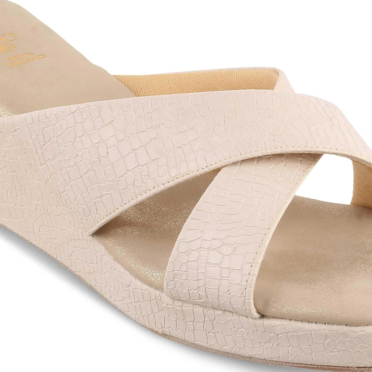 The Rew Beige Women's Dress Wedge Sandals Tresmode