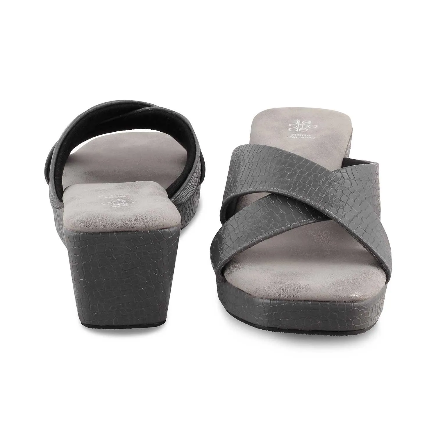 The Rew Grey Women's Dress Wedge Sandals Tresmode