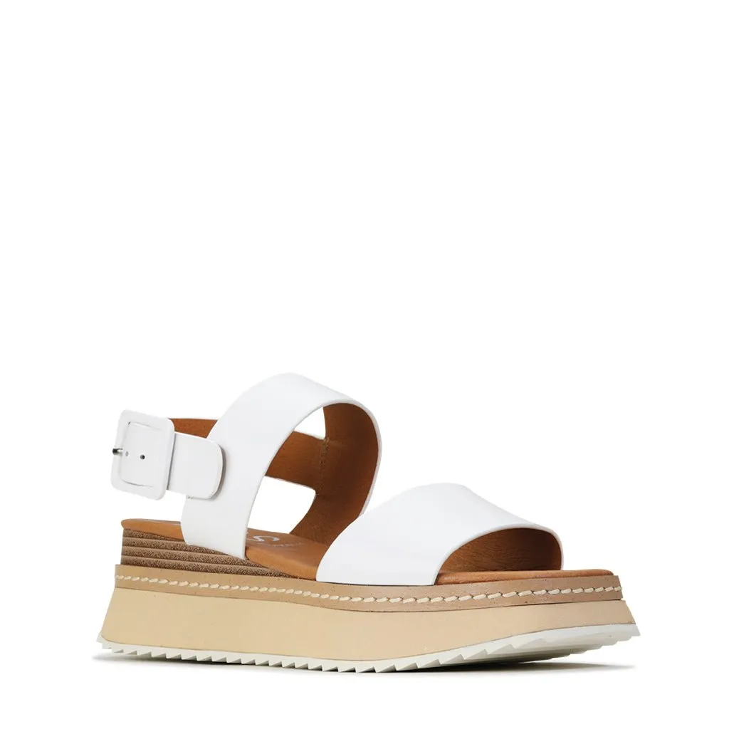 TONAL LEATHER WEDGE SANDAL