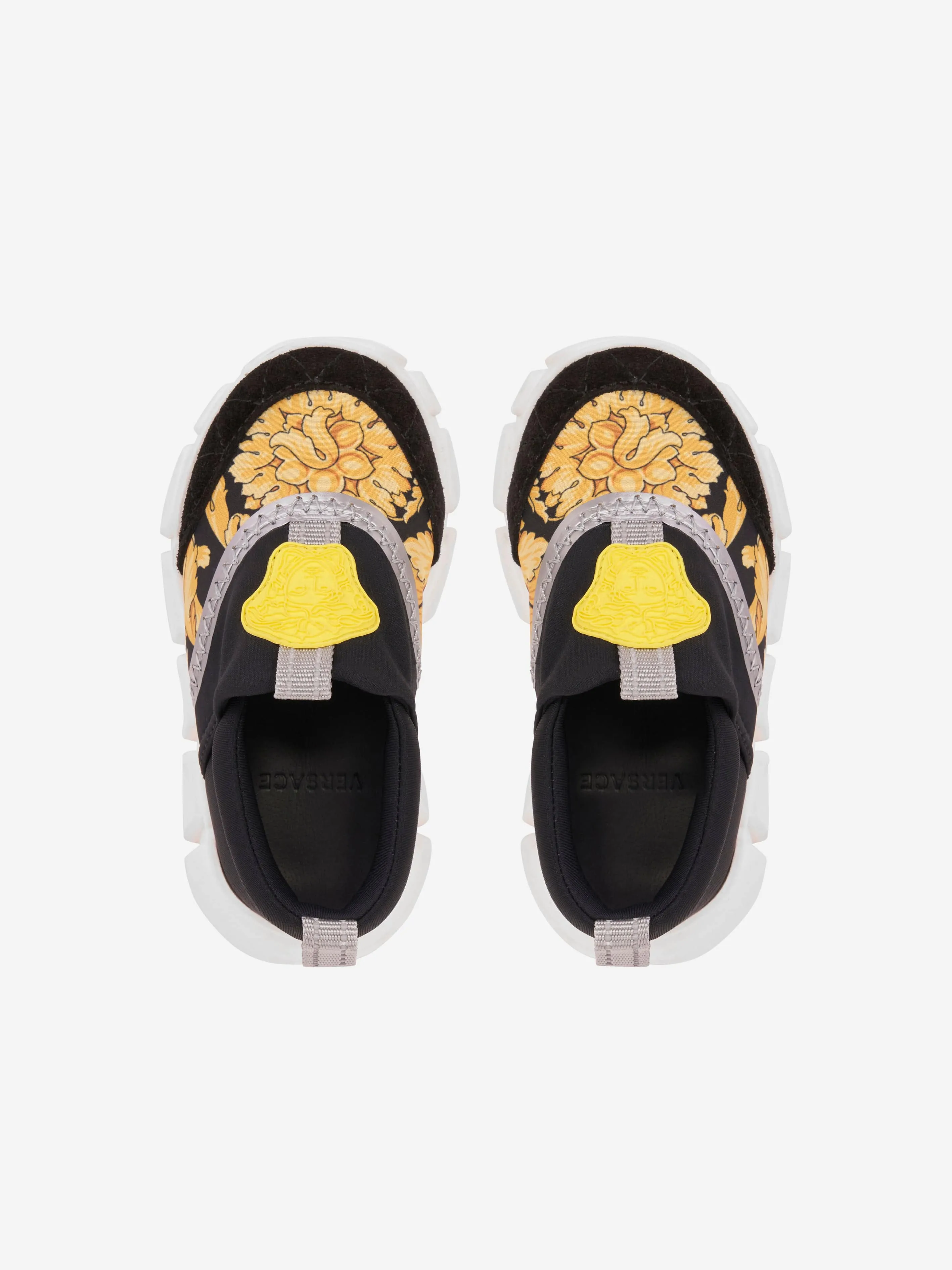 Versace Kids Barocco Slip On Trainers in Black