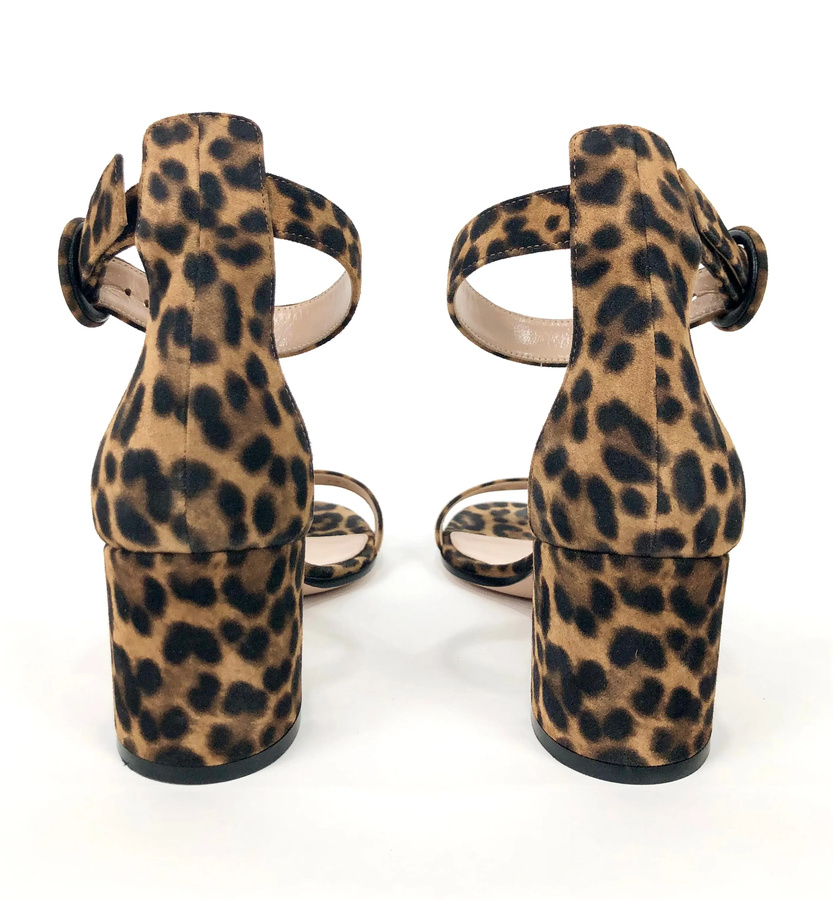 Versilia 60 Leopard Printed Suede Ankle Strap Sandal | Size 8.5