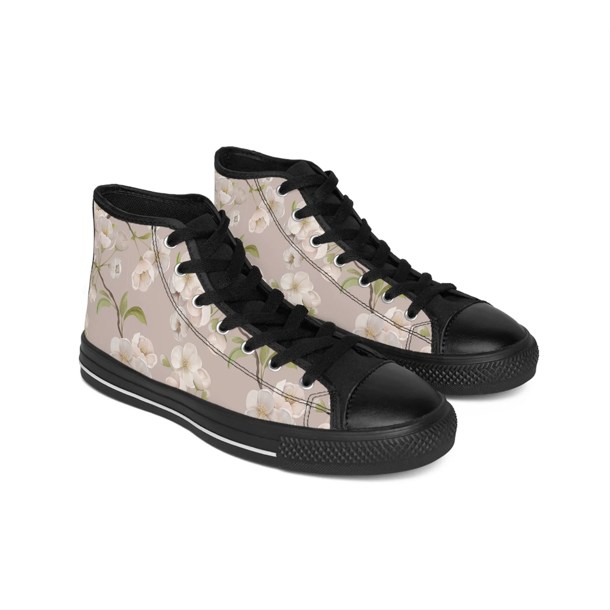 White Cherry Flower Women's Classic Sneakers