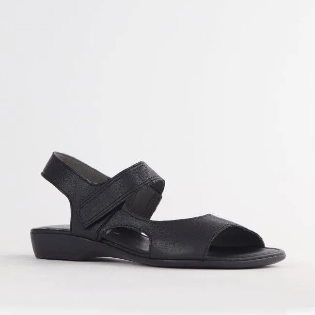 Wider Fit Slingback Flat Sandal in Black - 12221