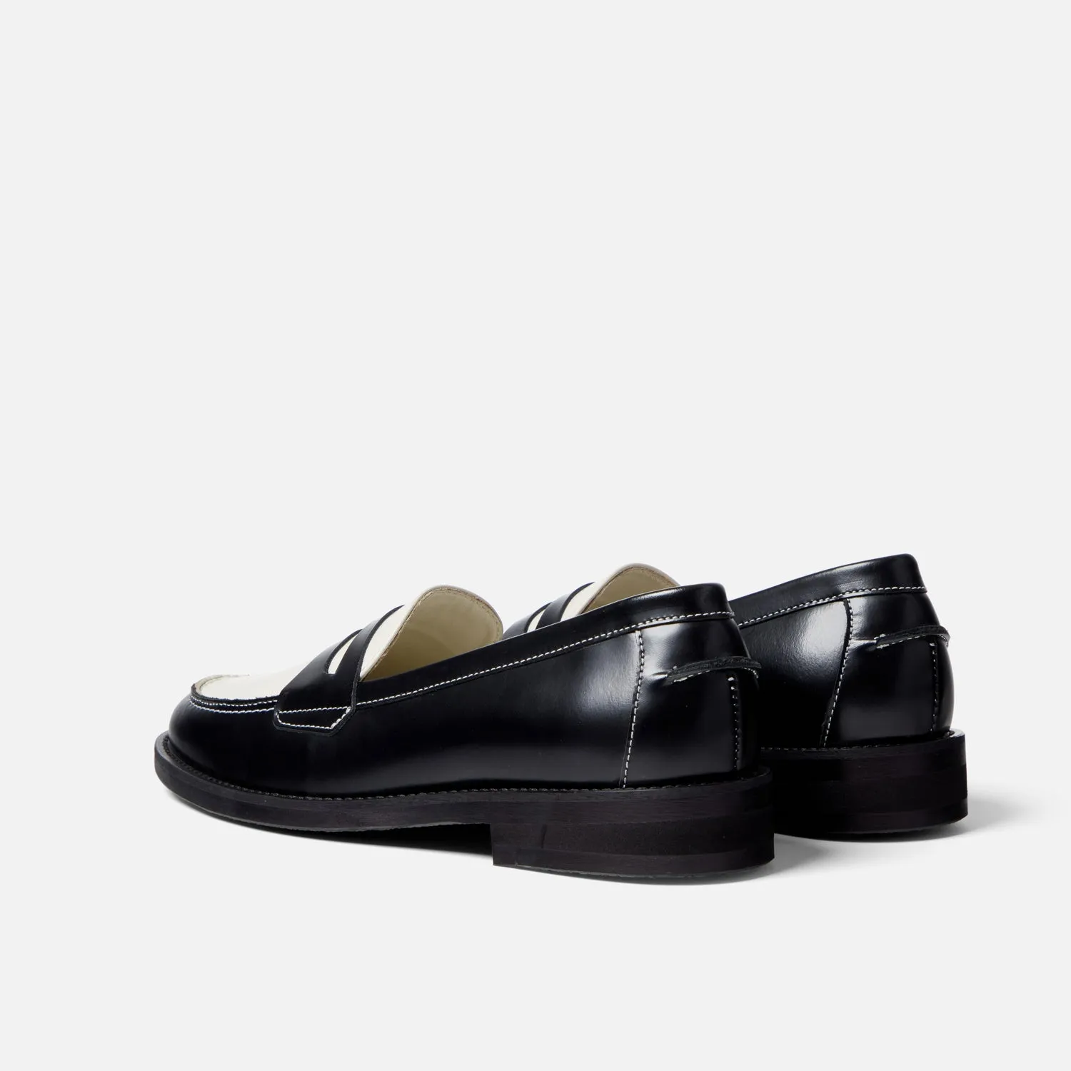 Wilde Black   White Penny Loafer - Women's