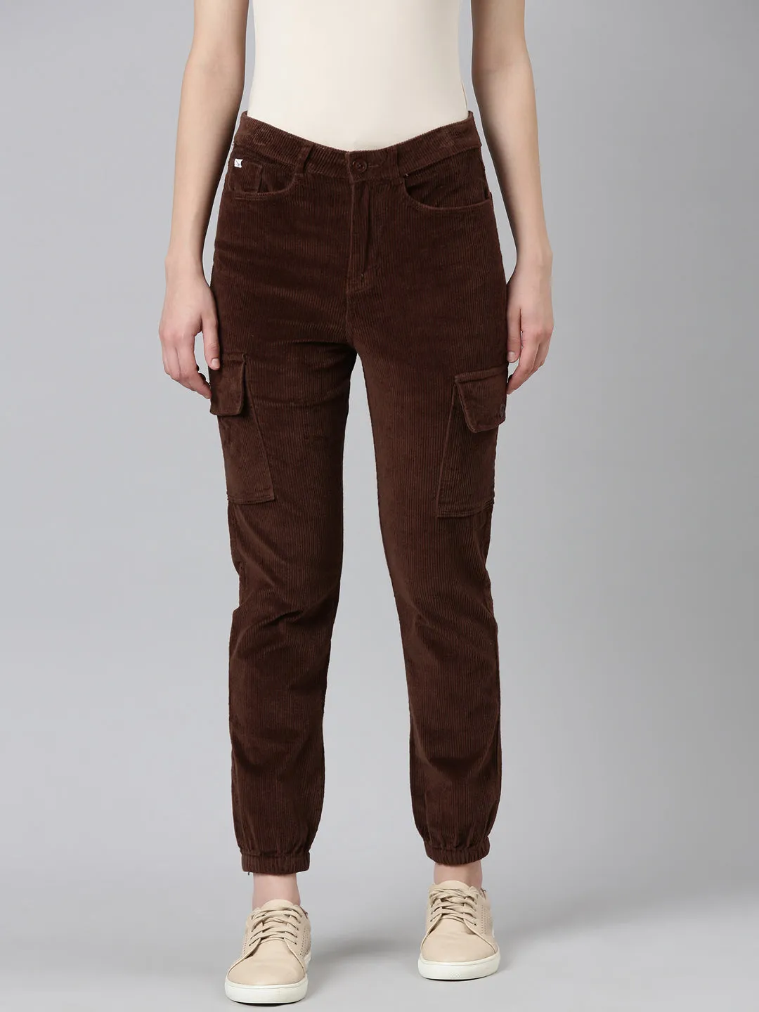 Women Brown Solid Joggers