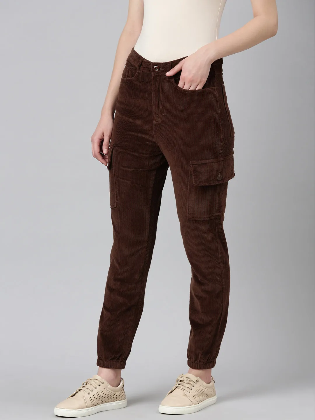 Women Brown Solid Joggers