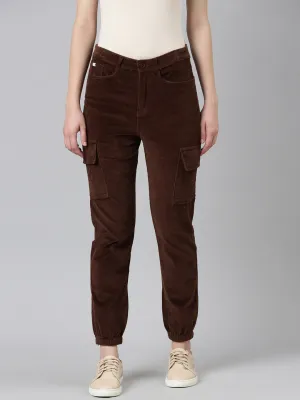 Women Brown Solid Joggers