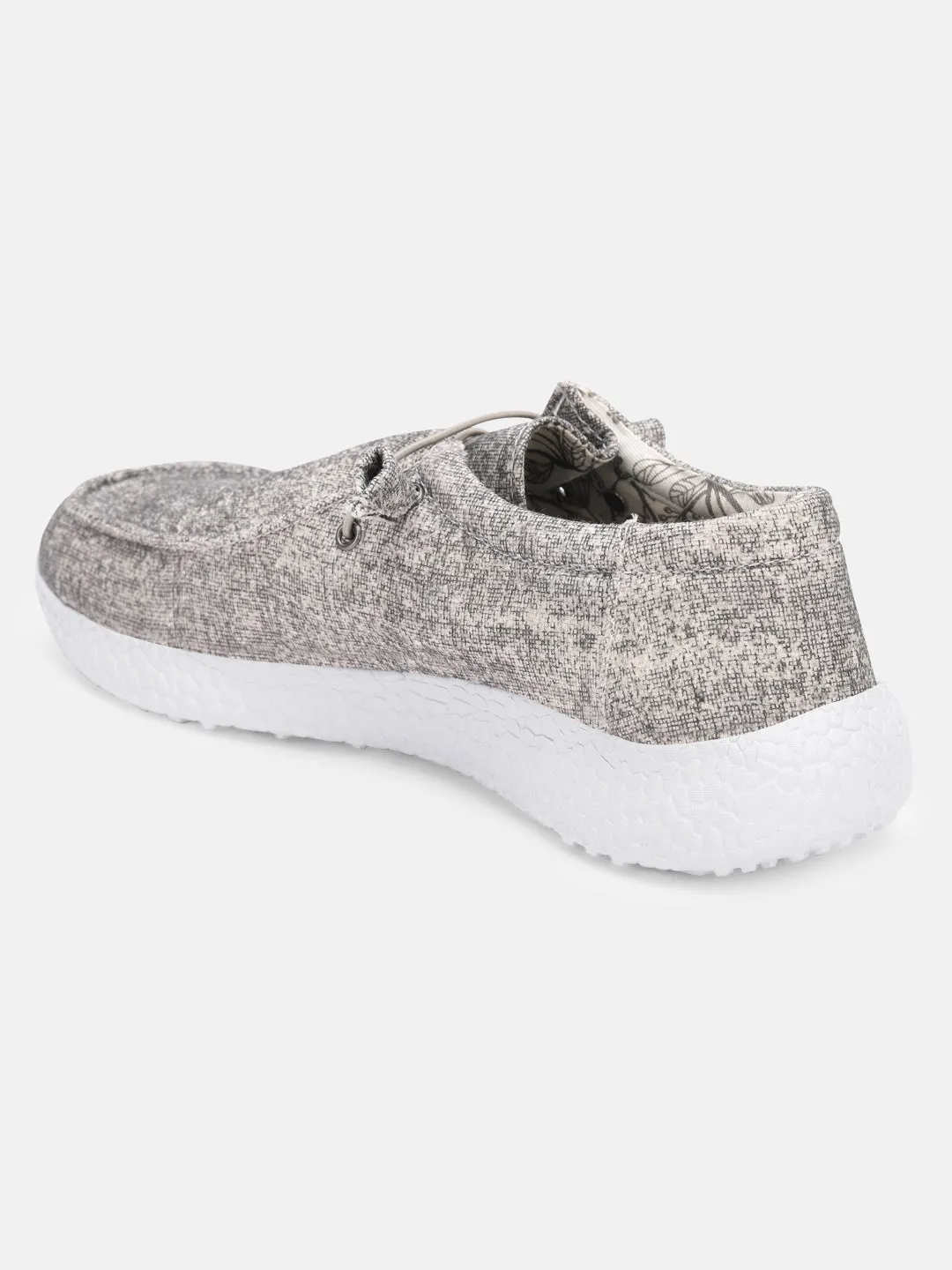 Women Grey Casual Canvas Slip-On Sneakers Shoes