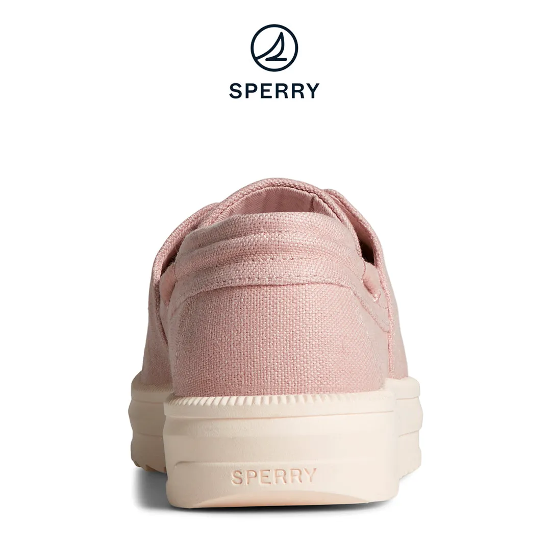 Women's Cruise Plushstep Slubby Linen Boat Sneaker  Rose (STS88423)