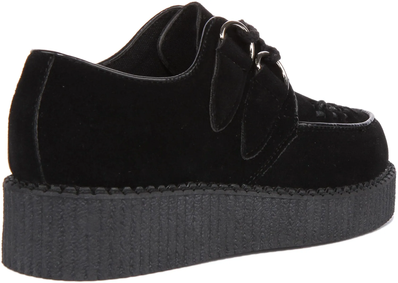 Womens Single Sole Lace up Classic Creeper in Black