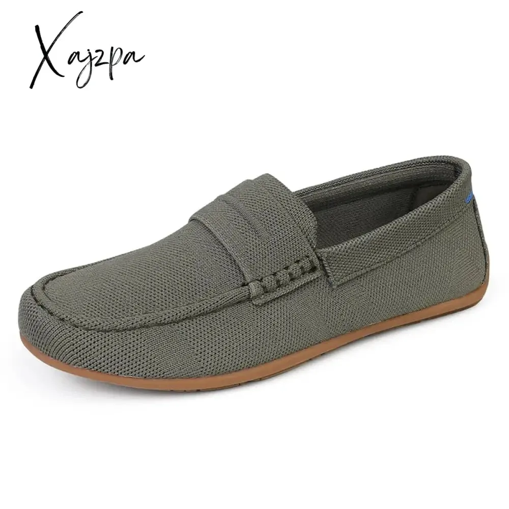 Xajzpa - Men Shoes Loafers Luxury Trendy 2023 Casual Slip on Formal Loafers Summer Men Moccasins Mesh Black Male Driving Shoes Sneakers